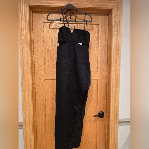 NWT RUMER THE LABEL Freya Black Linen Maxi Cut Out Dress| small | Revolve NWT - Picture 8 of 9